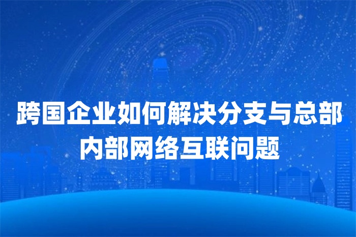 跨國(guó)企業(yè)如何解決分支與總部?jī)?nèi)部網(wǎng)絡(luò)互聯(lián)問題